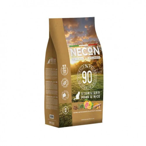 NECON Natural Wellness Adult Sterilized Pork and Rice - sausā barība ar cūkgaļu un rīsiem pieaugušiem sterilizētiem kaķiem 10 kg