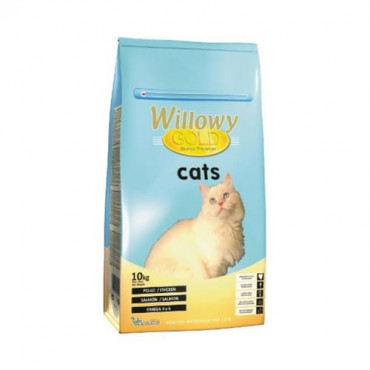 Sausā barība pieaugušiem kaķiem Willowy GOLD PREMIUM ar vistu un lasi 10 kg