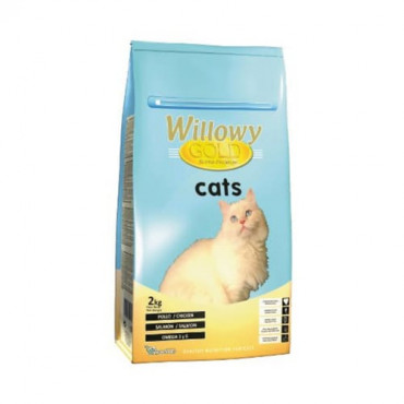 Sausā barība pieaugušiem kaķiem Willowy GOLD PREMIUM ar vistu un lasi 2 kg