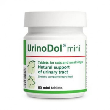 Minerālu papildbarība kaķiem un mazo šķirnu suņiem Dolfos UrinoDol urīnceļu aizsardzība 60 tab