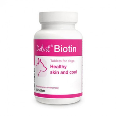 Minerālu papildbarība suņiem Dolfos Dolvit Biotyna veselīga āda un apmatojums 90 tab