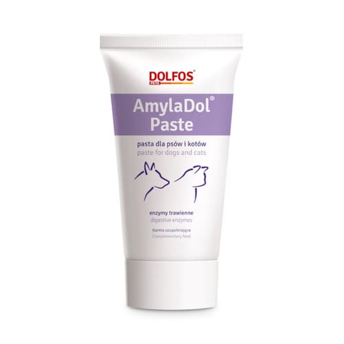 Papildbarība kaķiem Dolfos AmylaDol Paste Cat and Dog dabiskie gremošanas enzīmi pasta 50 g