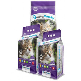 Cementējošās smiltis kaķu tualetei BENTYSANDY lavander - ar ..