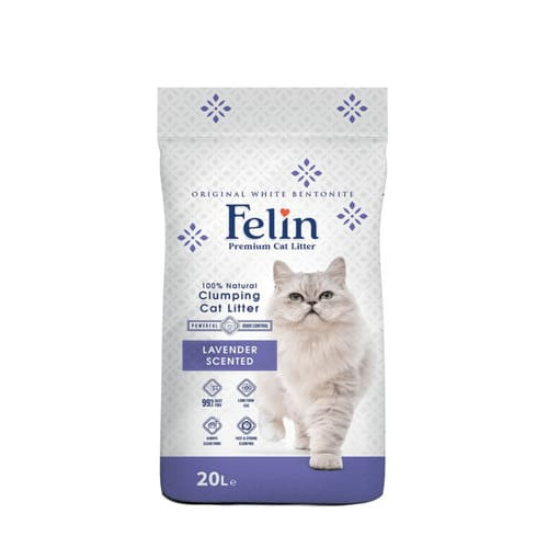 Cementējošās smiltis kaķu tualetei FELIN lavanda 20l