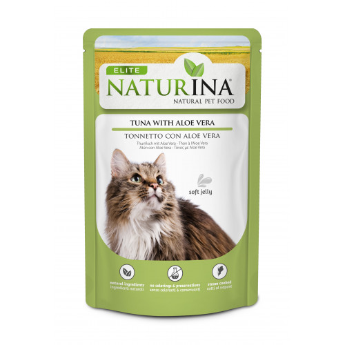 NATURINA ELITE - konservi kaķiem tuncis ar alveju želejā 70 g.
