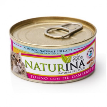 NATURINA ELITE - konservi kaķiem tuncis ar garnelēm 70 g.