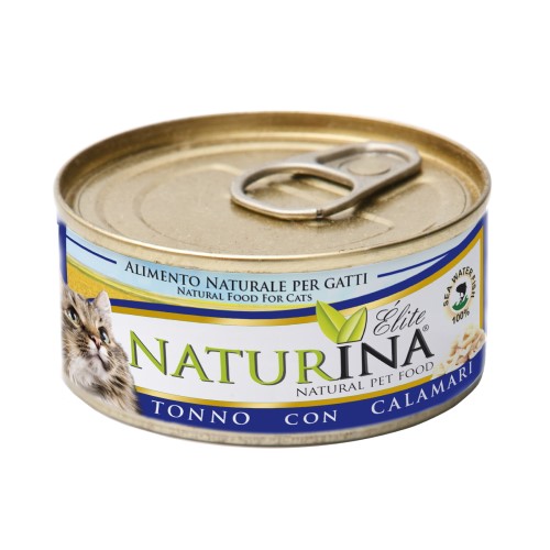 NATURINA ELITE - konservi kaķiem tuncis ar kalmāriem 70 g.