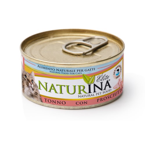 NATURINA ELITE - konservi kaķiem tuncis ar šķiņķi 70 g.