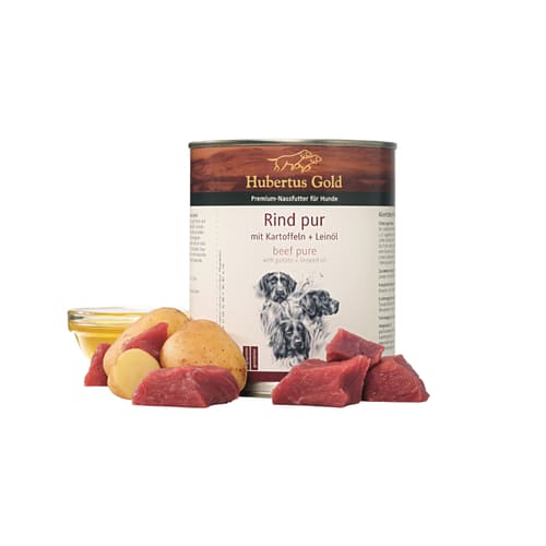 Konservi suņiem Hubertus Gold Beef pure & Potato ar liellopa gaļu un kartupeļiem 800 g