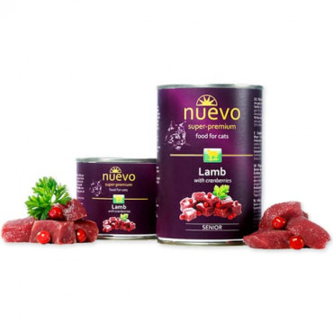Konservi senioru kaķiem nuevo Senior Lamb & Cranberries ar jēru un dzērvenēm 200 g