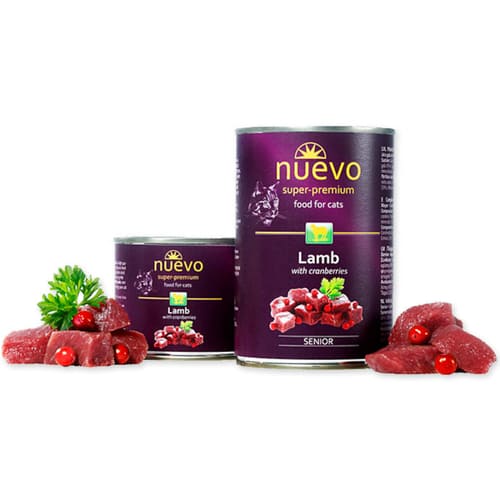 Konservi senioru kaķiem nuevo Senior Lamb & Cranberries ar jēru un dzērvenēm 200 g